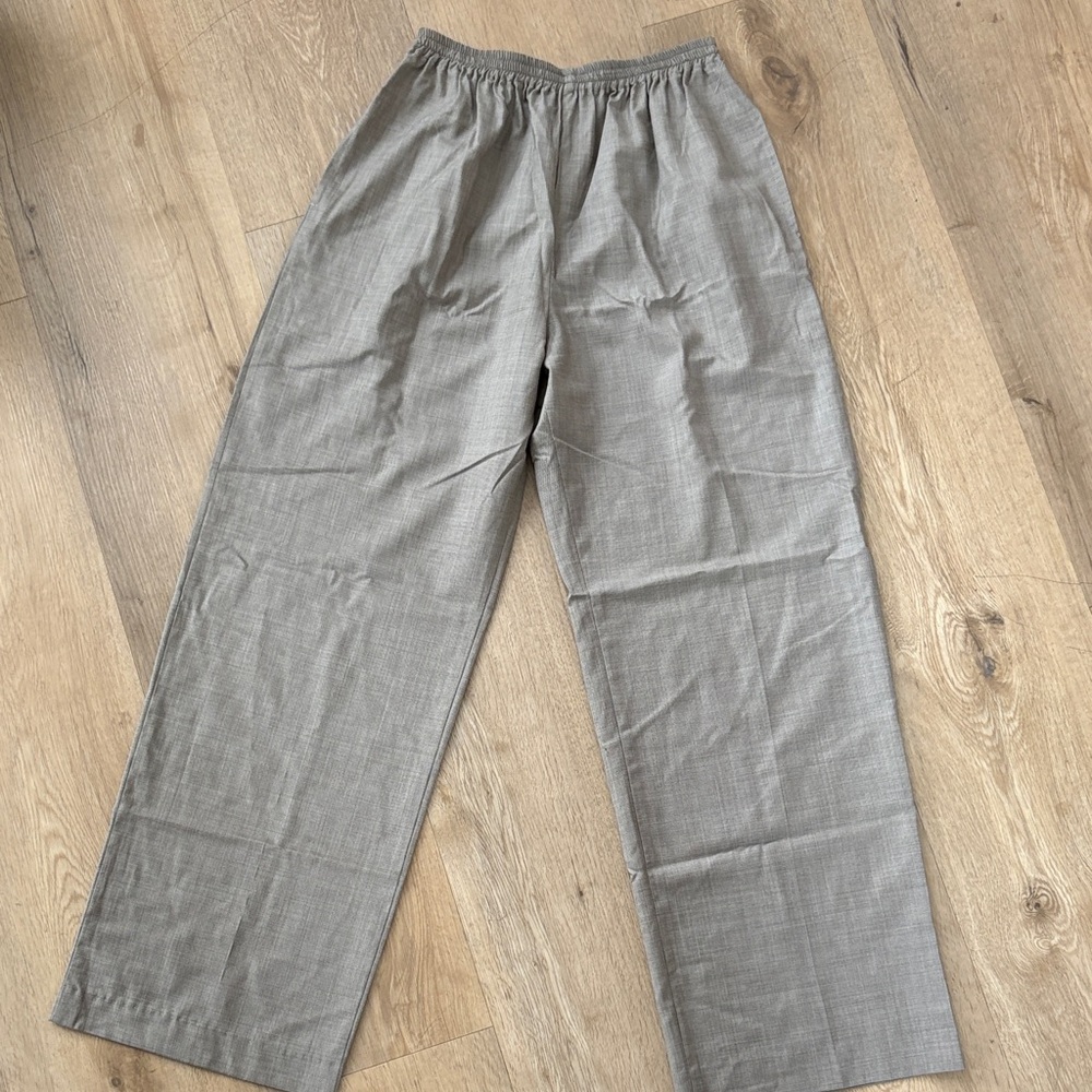 ESKANDAR wool silk pants beige grey size 1 medium (small large)